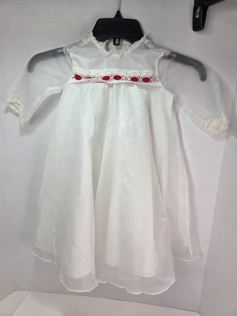 VTG Just Adorable Sz 18 Month Baby Red White Christmas Dress